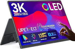 UPERFECT OLED Portable Monitor Touchscreen, 14" 3K 120Hz Gaming Monitor