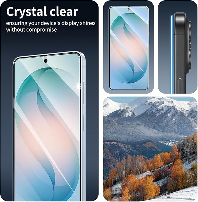 3+3-Pack, Screen Protector and Camera Lens Protector for Samsung Galaxy S26, Tempered Glass Film, Impact-Protection, HD, Anti-Scratch, 9H Hardness, Case Friendly, Bubble Free