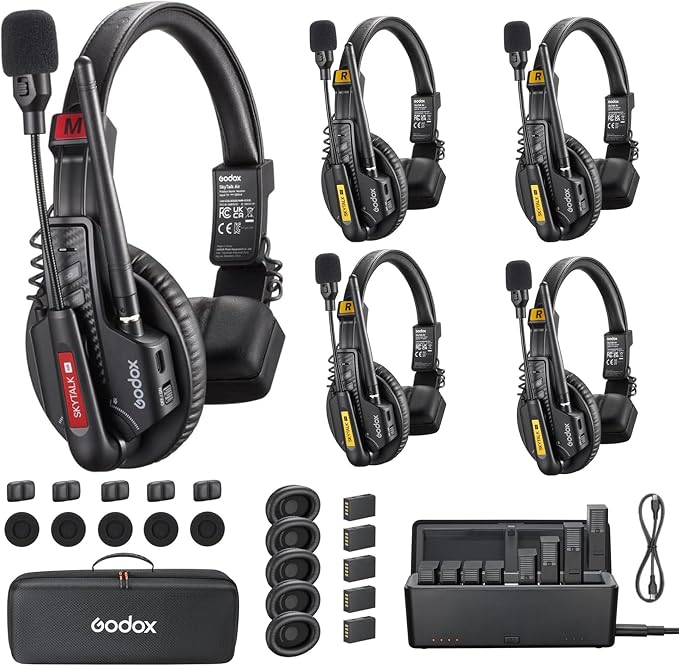 GODOX Skytalk Air 5S 2.4G Full-Duplex Wireless Intercom System(5 User)