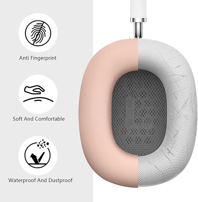 Case for Airpods Max Headphones, Ear Pad Case Cover/Ear Cups Co ver/Headband for AirPods Max (USB-C/Lightning)(2024/2020), Silicone for Apple Airpod Max, Accessories Cases(Milk Tea)