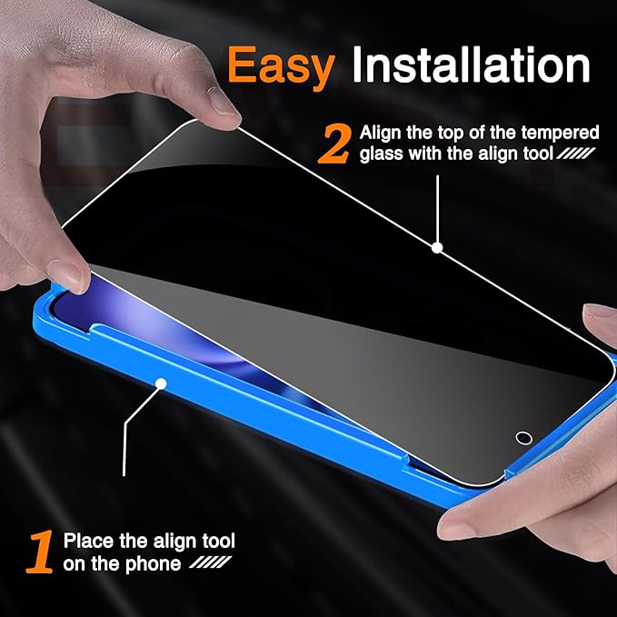 Wiaocit 3 Pack Tempered Glass Privacy Screen Protector for iPhone 16 with 3 Pack Camera Lens Protector, 9H Hardness, Bubble Free, Case Friendly