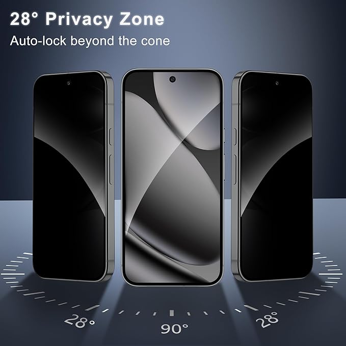 2 Pack for Google Pixel 10 Pro XL Privacy Screen Protector, 2 Pack Camera Protector, Fingerprint Compatible, Anti Spy, 9H Hardness Glass for Google Pixel 10 Pro XL