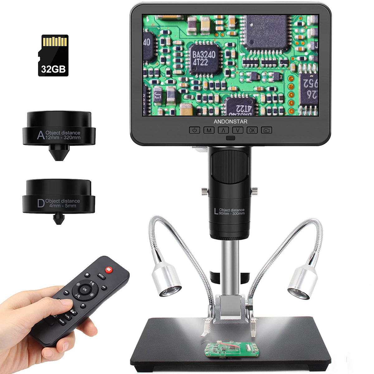 Andonstar AD246S-M 3 Lens 2160P HDMI Digital Microscope 2000x for Adults