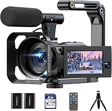 5K Camcorder Video Camera, Night Vision, Dual Lens, 3" Touchscreen - Image 1