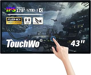 43 inch Capacitive Multi-Touch Screen Industrial Monitor, 16:9 Display 1920 x 1080P, Built-in Speakers, USB, VGA, DP & HD-MI Ports, Digital Signage Displays and Player for Advertising