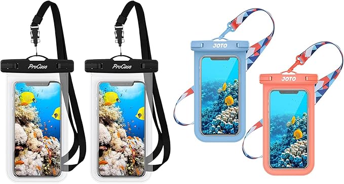 JOTO Universal Waterproof Phone Pouch Bundle with Universal Waterproof Cell Phone Dry Bag