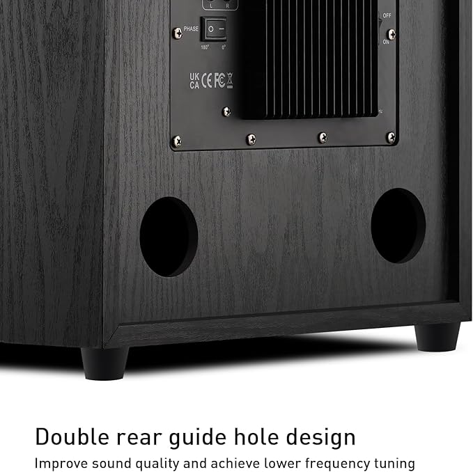 10" Powered Home Subwoofer, 300W RMS, High-Fidelity Bass, MDF Enclosure with Heat Sink