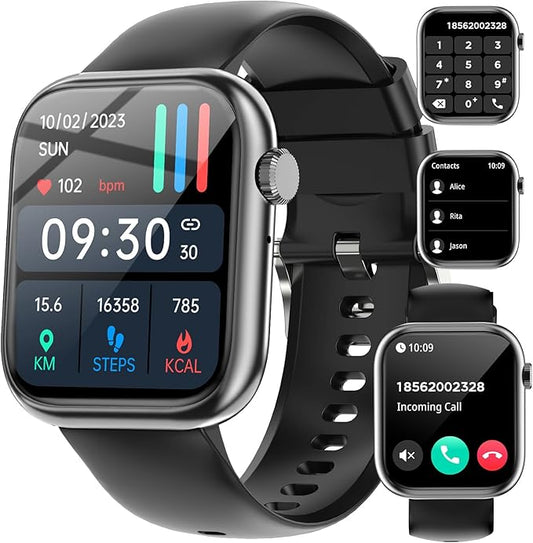 GADIXY Smart Watches for Men Women with Bluetooth Calls,1.83" HD,7 Day+ Battery Fitness Tracker with SpO2/HR/Sleep/BP Monitor,110+ Sports Activity Trackers,IP68 Smart Watches for Android iOS Black