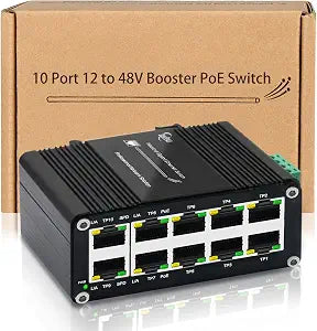 Industrial 10 Port Gigabit PoE Switch,8 Port PoE@240W + 2 Uplink