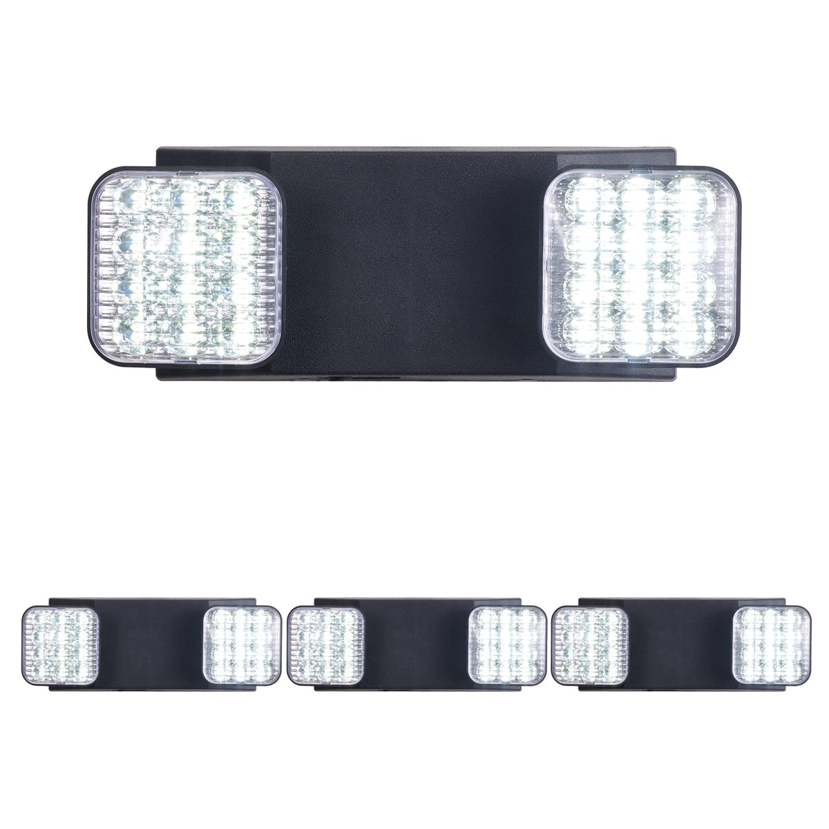 Black Emergency Lights with Battery Backup, Commercial LED Emergency Light