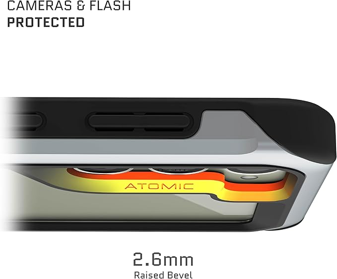 Ghostek Atomic Slim Galaxy S23 Case with Shockproof Military Grade Aluminum Bumper, Clear Back and Wireless Charging Compatible Phone Cover Designed for 2023 Samsung Galaxy S23 (6.1") (Silver)