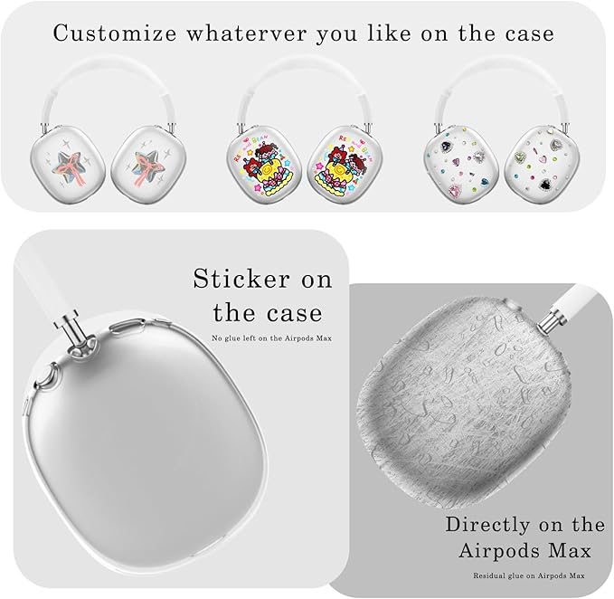 for AirPods Max case Cover,Anti-Scratch Ear Pad Case Cover/Ear Cups Cover/Headband Cover for AirPods Max. Clear Soft TPU and Silicone,Skin Scratch Proof.