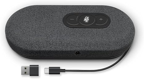 USB Speakerphone, Conference Computer Speakers with Microphone for Home Office Calls, 360 Degree Enhanced Voice Pickup, Noise Reduction, Echo Cancellation, Compatible with Zoom, Teams, Skype