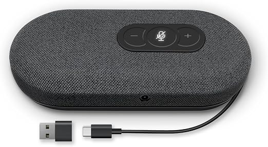 USB Speakerphone, Conference Computer Speakers with Microphone for Home Office Calls, 360 Degree Enhanced Voice Pickup, Noise Reduction, Echo Cancellation, Compatible with Zoom, Teams, Skype