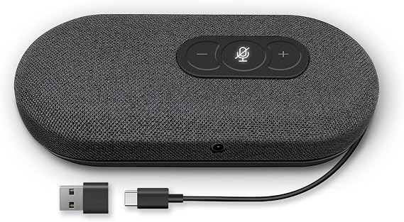 USB Speakerphone, Conference Computer Speakers with Microphone for Home Office Calls, 360 Degree Enhanced Voice Pickup, Noise Reduction, Echo Cancellation, Compatible with Zoom, Teams, Skype