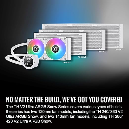 Thermaltake TH360 V2 Ultra ARGB Sync/AlO Liquid Cooler/ARGB Fan 120 * 3/PWM 500~1500rpm/Water Block 2.1" LCD/White, CL-W405-PL12SW-A