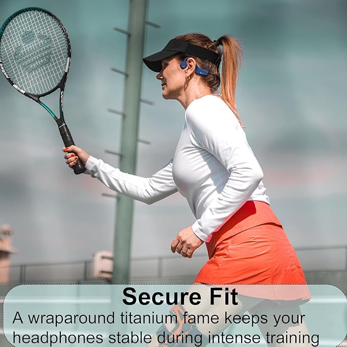 Bone Conduction Headphones Bluetooth Wireless Sport Earphones Built-in Mic Multipoint Connection Sweatproof Open Ear Headset for Running Cycling Driving Workouts