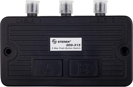 STEREN Network Switch - Coax Splitter 2 Way - Antenna Splitter - Manual Transfer Switch - Coax Cable Splitter 2 Way - Coaxial Cable Adapter for TV - 2 Way Coax AB Switch for TV - 1 Pack 200-315