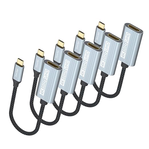 USB C to HDMI Adapter 5-Pack 4K@60Hz,Type C to HDMI Male to Female 3D HDR