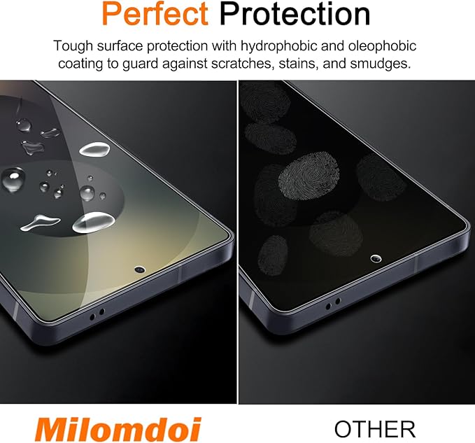 Milomdoi 3 Pack Screen Protector for Samsung Galaxy S25 Ultra with 3 Pack Camera Lens Protector,Ultra 9H Tempered Glass Accessories,[Support Fingerprint Unlock] Easy Installation,Case Friendly