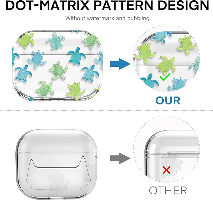 Maxjoy for AirPods Pro 3rd Generation Case, Clear AirPods Pro 3 Case for Women Girly Cute Soft AirPod Pro 3 Cover with Keychain Strap for AirPod Pro 3rd Gen Cover 2025, Turtle