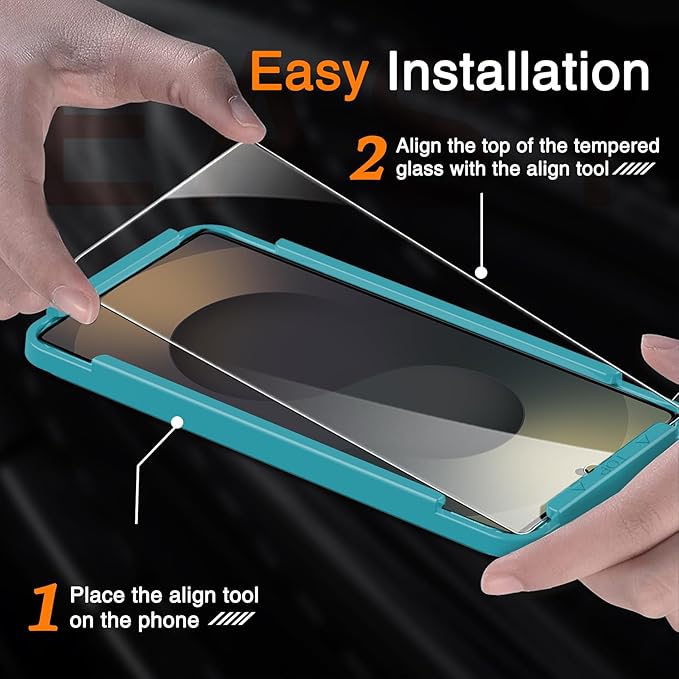 Milomdoi 3 Pack Screen Protector for Samsung Galaxy S25 Ultra with 3 Pack Camera Lens Protector,Ultra 9H Tempered Glass Accessories,[Support Fingerprint Unlock] Easy Installation,Case Friendly