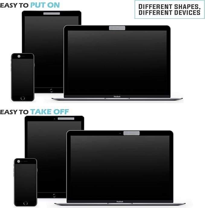 Webcam Covers - Laptop Webcam Cover - Tablet Webcam Covers - Smart TV & for Every Size Webcam on Any Device - Reusable/Multi-use – Protect Your Privacy with Gecko - Gray