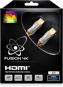 Fusion4k 4K HDMI Cable 6 Feet - High Speed 18Gbps | 4K@60Hz 2K@144Hz 1080p@240Hz | HDR ARC Dolby Atmos | Braided Cord for PS5, Xbox Series X, Apple TV, Roku, Soundbar, Gaming Monitor - Image 2