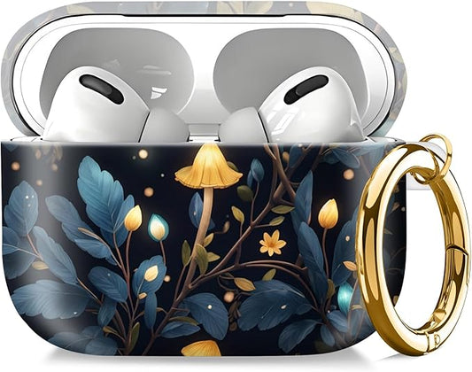Compatible with AirPod Pro 2nd//1st Generation Case Cover with Key Chain,Full Protective Shockproof Wireless Headphone Case for Airpod Pro 2023/2022/2019（Blue and Orange）