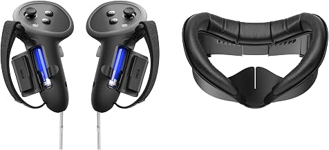KIWI design Upgraded Controller Grips Protector Compatible with Oculus/Meta Quest 3 and V3 Face Pad for Quest 3