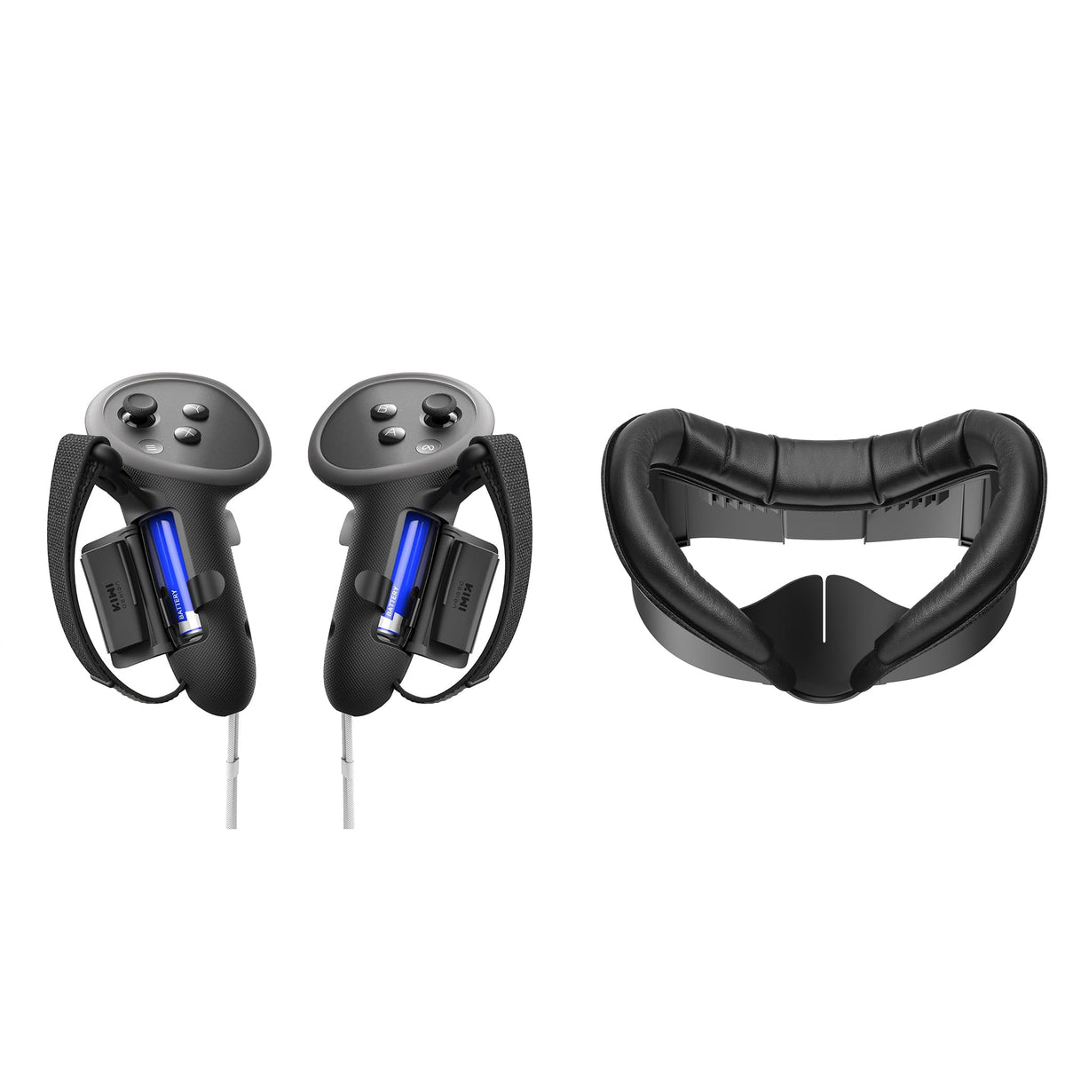KIWI design Upgraded Controller Grips Protector Compatible with Oculus/Meta Quest 3 and V3 Face Pad for Quest 3