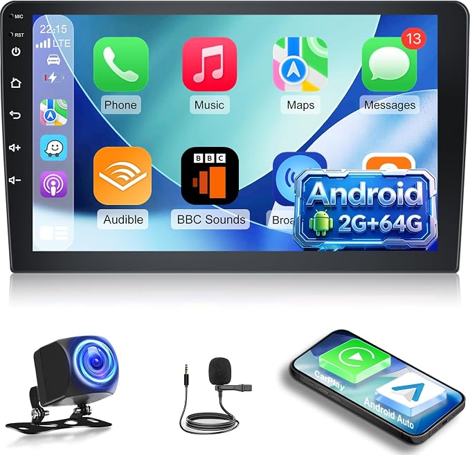 [2G+64G] 10.1 inch Double Din Android Car Stereo 10 inch Touch Screen Radio