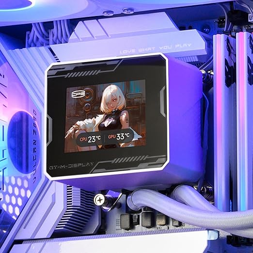PCCOOLER Liquid CPU Cooler ARGB Display, 360mm AIO with 2.8-Inch LCD Screen, Ceramic Bearing Pump, 3×120mm ARGB PWM Fans, Aluminum Radiator, Intel LGA 1851/1700 & AMD AM5 Compatible(GT360M White)