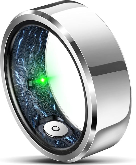 Smart Ring for Women Men, Fashion Minimalist Fitness Ring & Sleep Tracker Ring with Heart Rate, Blood Pressure,5ATM Waterproof Health Ring, No Subscription, Gifts for Women Men Gift (Black,9)