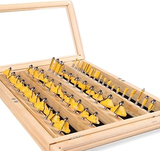 Router Bits Set 50 Pieces,1/4” Shank Tungsten Carbide Router Bits, Professional Router Bit Kit for DIY, Woodworking Project… - Image 1
