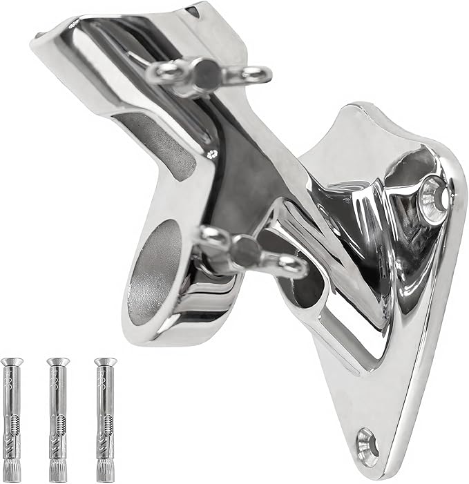 PHITRIC Flag Pole Holder for Outside House, 316 Stainless Steel 2-Positions Flag Pole Mounting Bracket, Heavy Duty Flag Pole Mount with Hardware for Outdoor, Strong and Rust Proof, 1" Inner Diameter