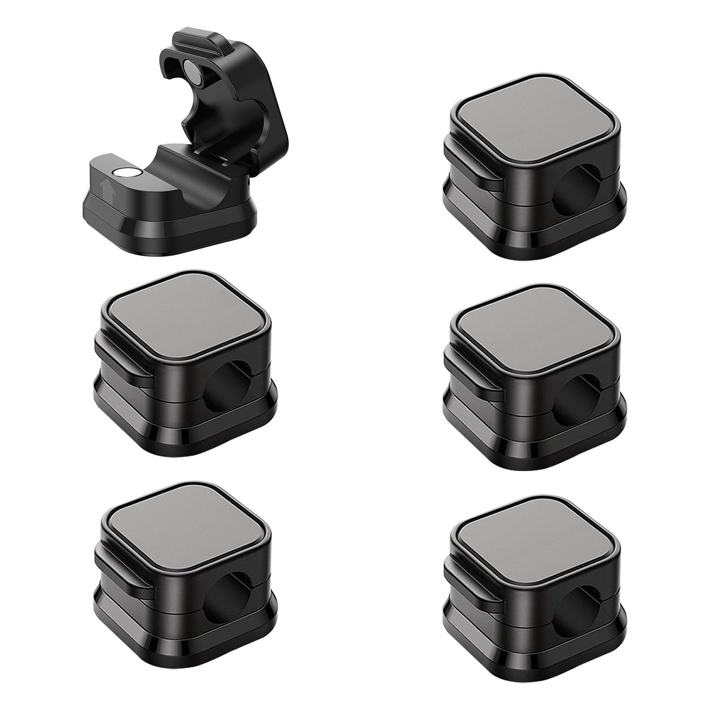 Magnetic Cable Clips 6-Pack – Adhesive Cord Organizer for Desk, Office & Car