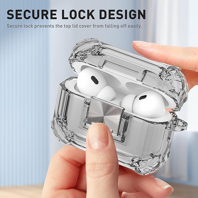Valkit Compatible Airpods Pro 2nd/1st Generation Case Clear with Cleaner Kit & Lock, Soft TPU Airpod Pro 2/1 Case Shockproof iPods Pro 2 Protective Case for Airpods Pro Gen 2nd/1st(2023/2022/2019)