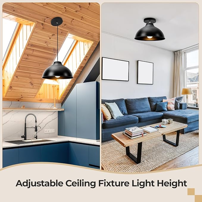 Pendant Lights Kitchen Island,Metal Pendant Light Fixtures,Adjustable Height Hanging Light Fixture for Bedroom,Foyer,Hall,Living Room,Dining Room and Entryway