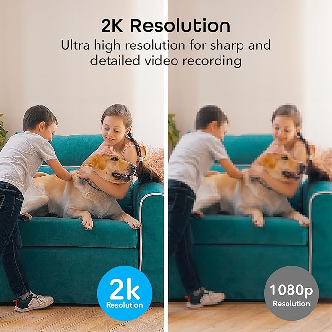 Geeni Vision 2K Quad HD Smart Indoor Camera with Flexible Stem, Compatible with Alexa and Google Home