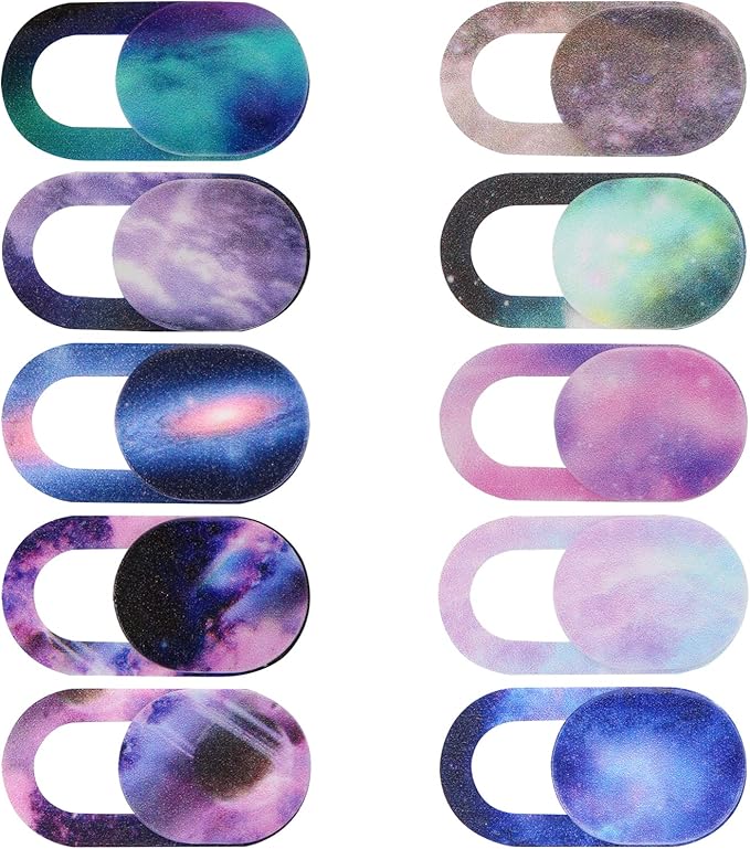 10pcs Laptop Camera Cover Slide Universe Webcam Cover Slide Starry Sky Ultra Thin Web Camera Cover for Laptop Desktop PC MacBook Pro iPad Smartphone Tablet Privacy Security Camera Blocker