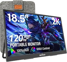 InnoView 2K Portable Monitor for Laptop 18.5" 2560x1440p QHD 120Hz 100% sRGB USB-C Standard HDMI DP Port Gaming Monitor,HDR Travel External Second Screen for Laptop, PC, Game Consoles - Image 1