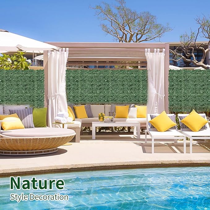 Artificial Ivy Privacy Fence Screen,39.4" X 99" UV-Anti Fake Leaves Plant Vine,Privacy Hedges Wall for Indoor Outdoor Garden Backyard Decor