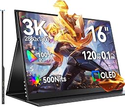 UPERFECT OLED Portable Monitor, 16" 3K 120Hz 0.1ms Portable Gaming Monitor - Image 1