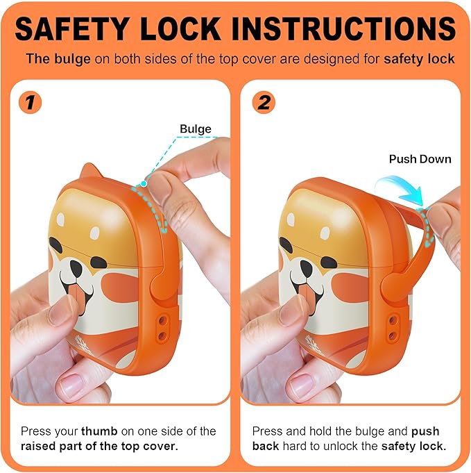 RFUNGUANGO AirPods 4 Case for Women Girly Cat Case with Lock, Phone Stand, Keychain & Cleaner Kit, Compatible with Apple Airpods 4th Generation Case Cover, Orange Cute Dog