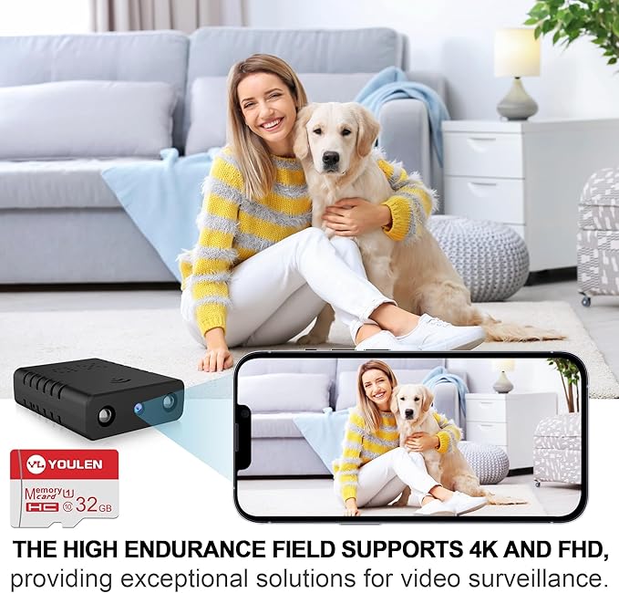 【Free 32G】 Smallest Wireless Camera,HD1080P WiFi Security Camera,Baby Monitor,Mini Camera,Nanny Cam with Night Vision,Motion Detection,Cloud Storage Remote Viewing for Security withiOS Android APP