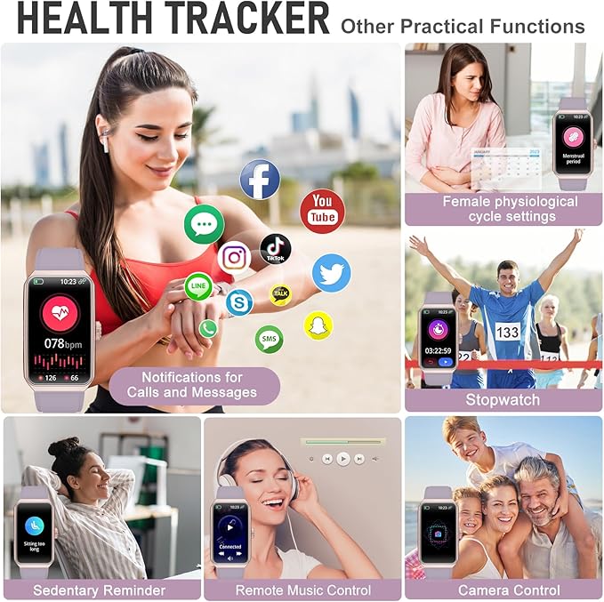 Fitness Tracker with 24/7 Heart Rate, Blood Oxygen, Sleep Tracker, Waterproof Fitness Watch, Activity Tracker with Step Tracker for Women Men
