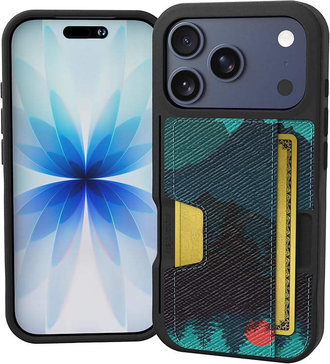 Smartish® iPhone 17 Pro Wallet Case - Wallet Slayer Vol. 2 [Slim + Protective] Credit Card Holder w/Kickstand - Drop Tested Hidden Card Slot Cover for Apple iPhone 17 Pro - Moving Mountains