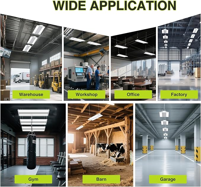 400W LED Linear High Bay Light 4FT, Adjustable 400W/320W/240W/100W With Motion Sensor, 60000LM, 120-277V, 0-10V, 5000K, Commercial Linear High Bay Led Shop Lights for Warehouse Workshops, 2 Pack, UL