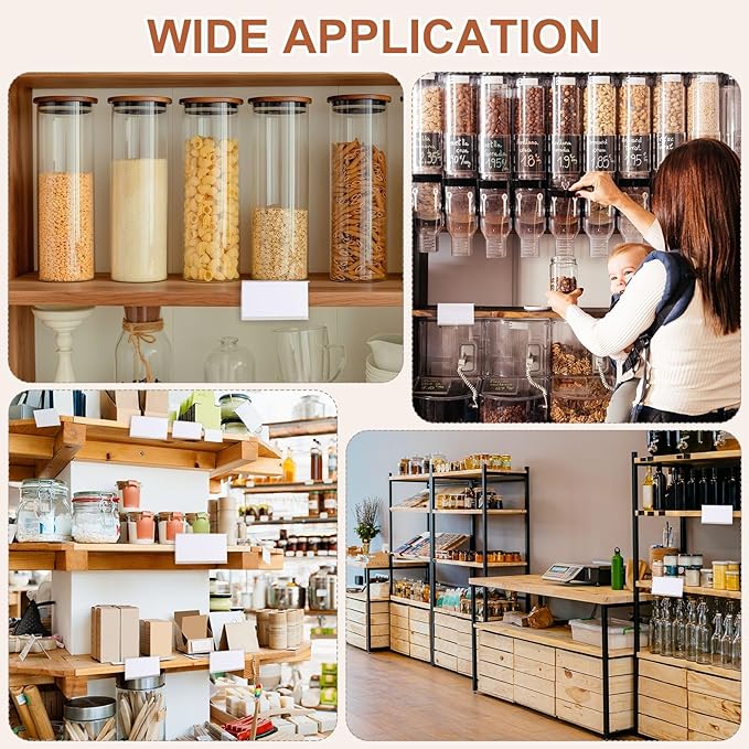 PATIKIL 3.9" x 1.8" Wire Shelf Label Holder, 20 Pack Reusable Plastic Price Tag Display Clip for 0.59" to 0.71" Thick Shelves with Paper Inserts Pens for Home Market Store, Clear